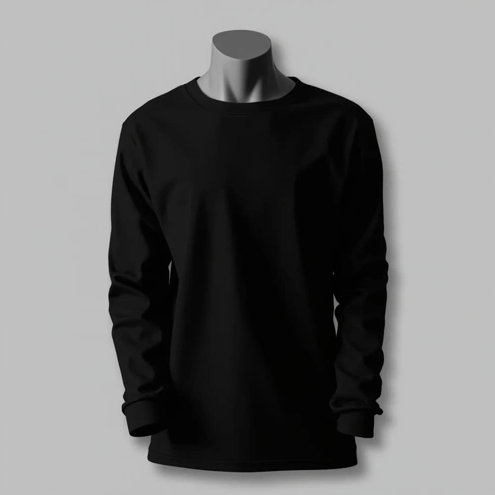 Long Sleeve Fem - Round Neck · Women's · Polyester — Black