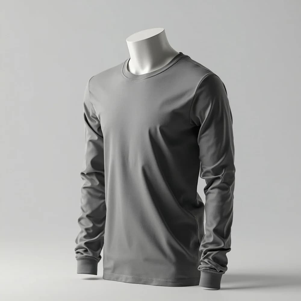 Long Sleeve Fem - Round Neck · Women's · Polyester — Charcoal