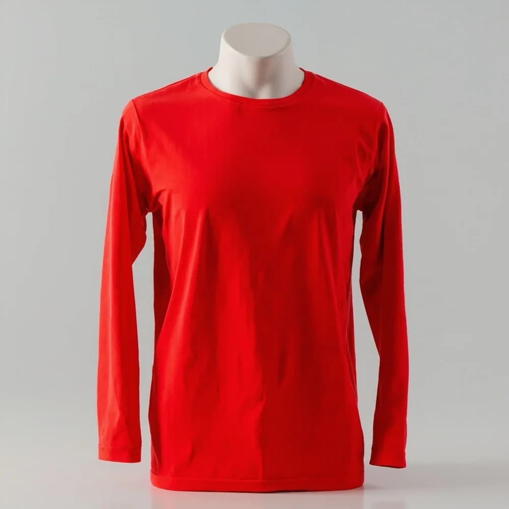 Long Sleeve Fem - Round Neck · Women's · Polyester — Red