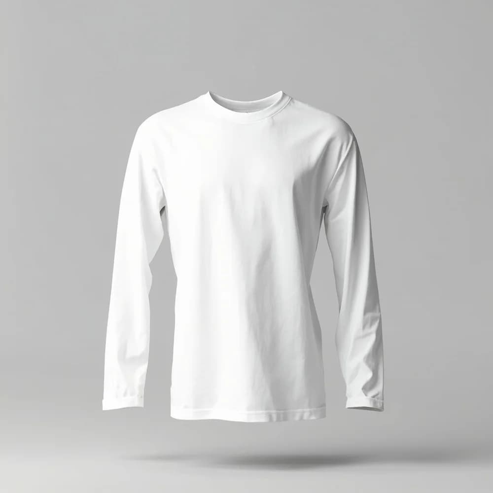 Long Sleeve Fem - Round Neck · Women's · Polyester — White