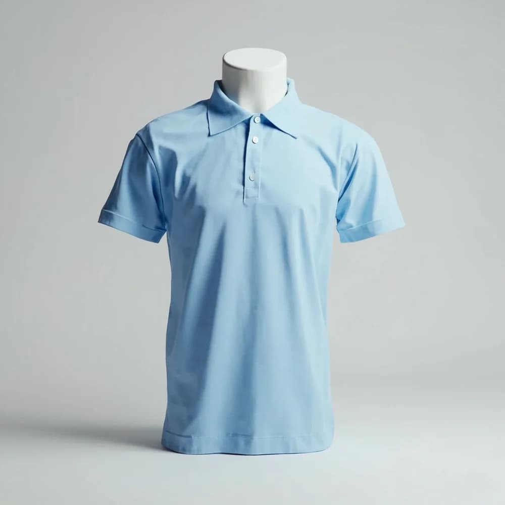 Polo Shirt - Short Sleeve · Men's · Polyester — Light Blue