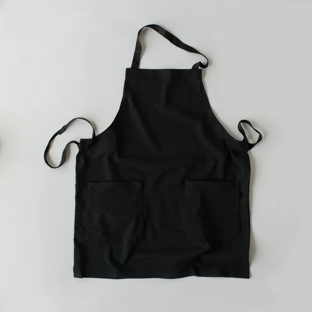 Half Apron with Pockets · Unisex — Black