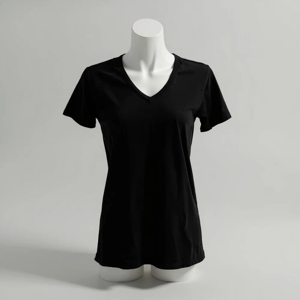 V-Neck T-Shirt - Short Sleeve · Unisex · Mix — Black