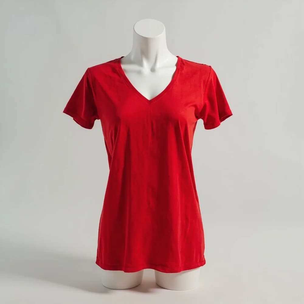 V-Neck T-Shirt - Short Sleeve · Unisex · Mix — Red