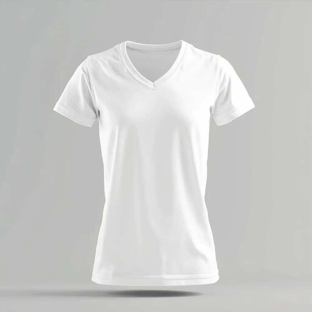 V-Neck T-Shirt - Short Sleeve · Unisex · Mix — White