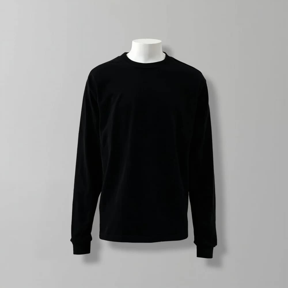 Long Sleeve T-Shirt - Round Neck · Men's — Black