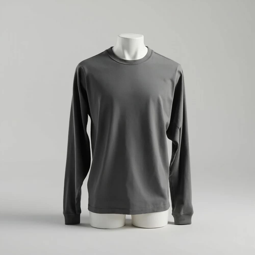 Long Sleeve T-Shirt - Round Neck · Men's — Charcoal