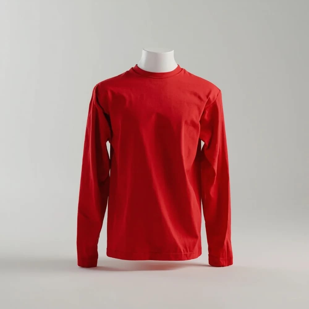 Long Sleeve T-Shirt - Round Neck · Men's — Red