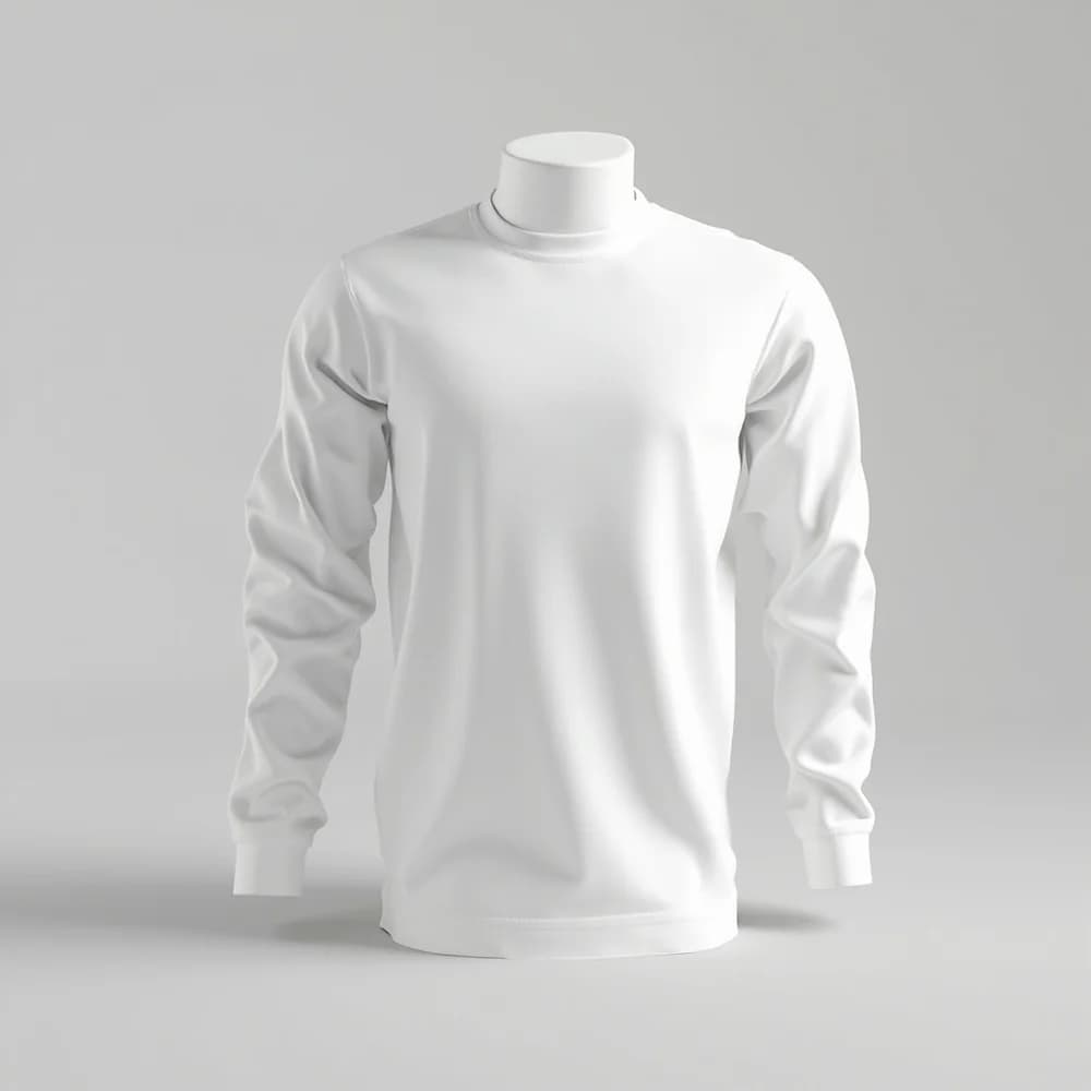 Long Sleeve T-Shirt - Round Neck · Men's — White
