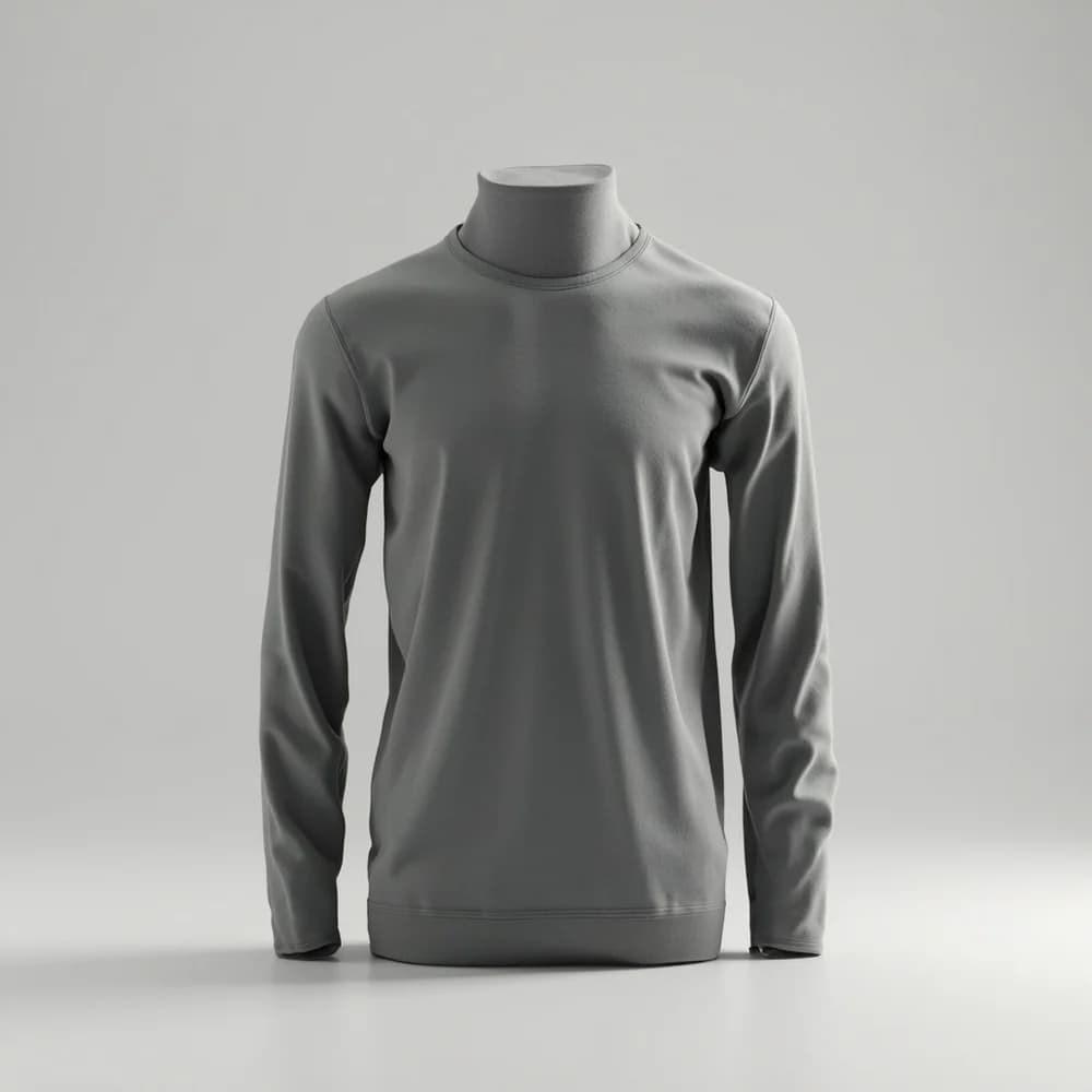 Long Sleeve T-Shirt - Round Neck · Unisex — Charcoal