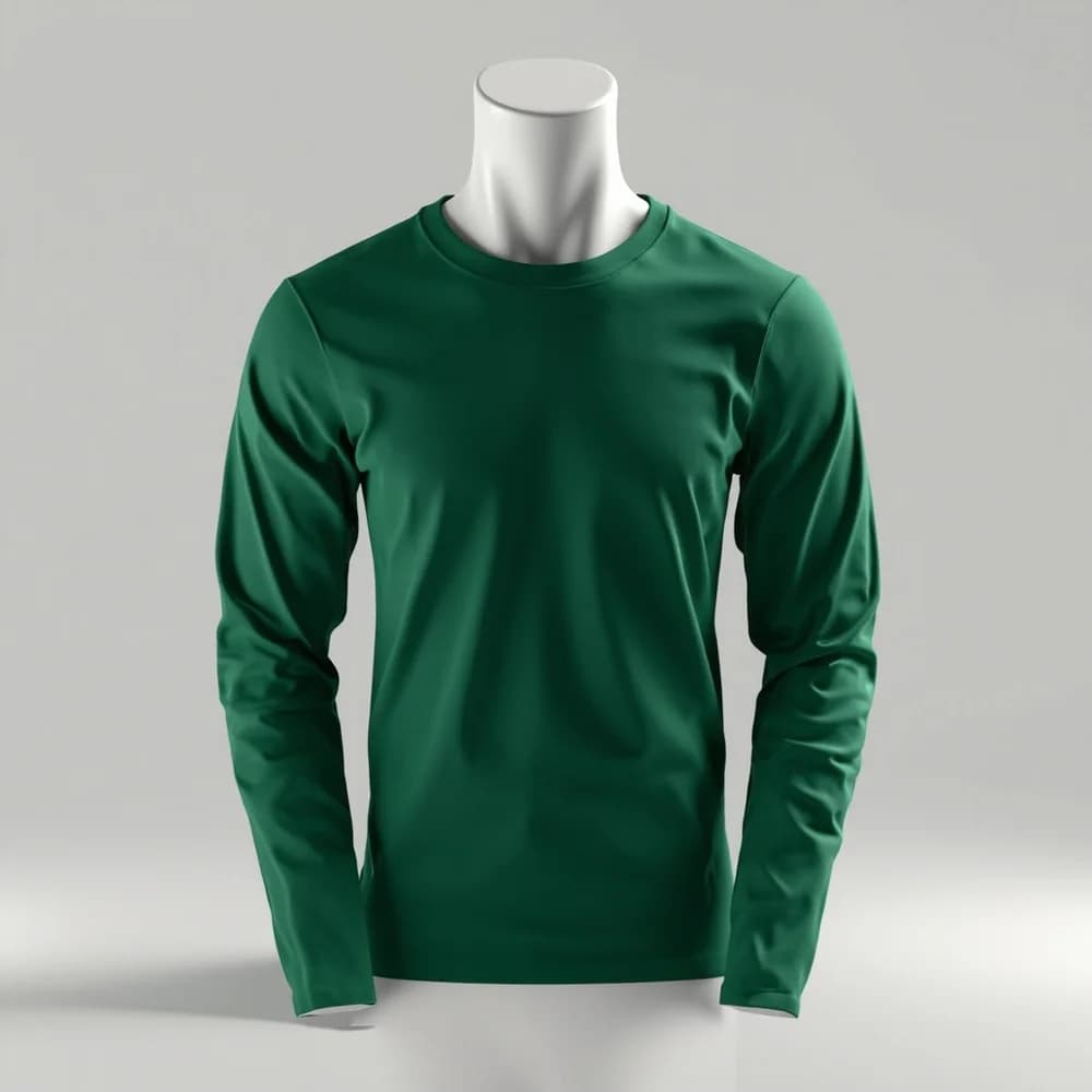 Long Sleeve T-Shirt - Round Neck · Unisex — Forest Green
