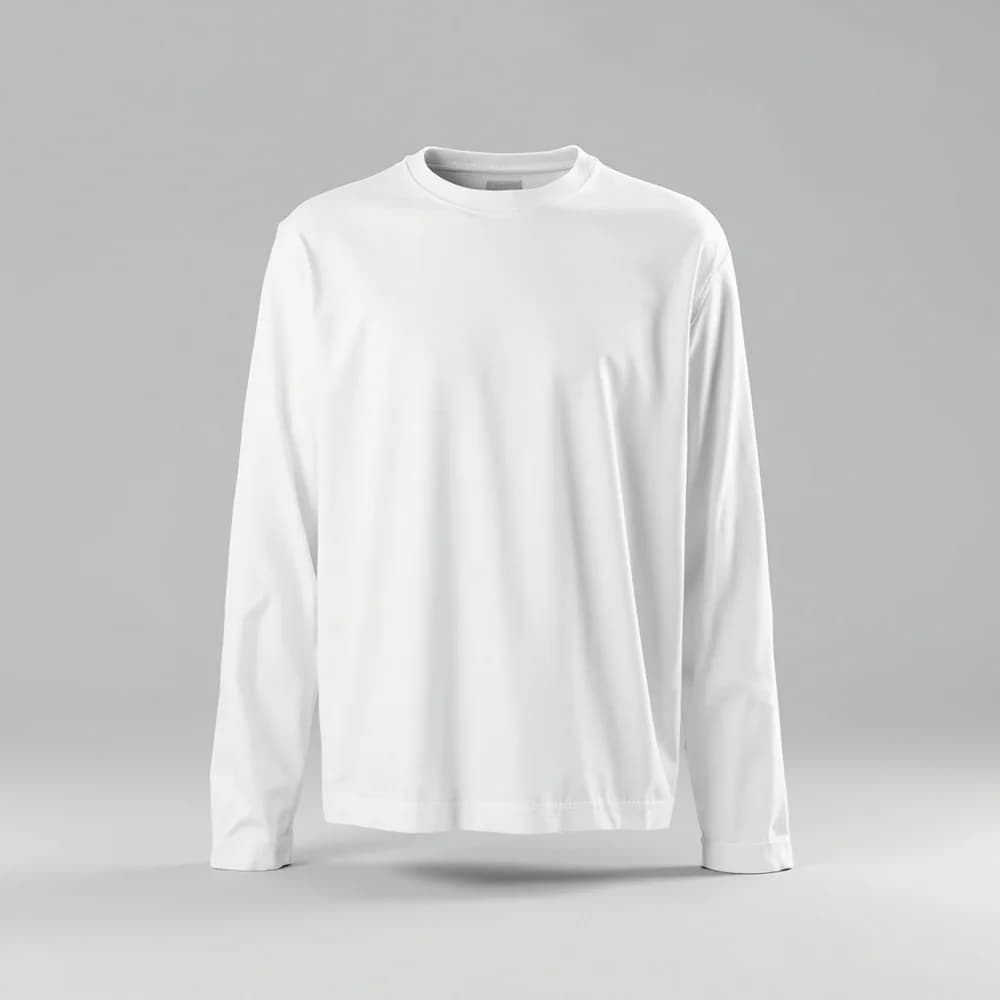 Long Sleeve T-Shirt - Round Neck · Unisex — White