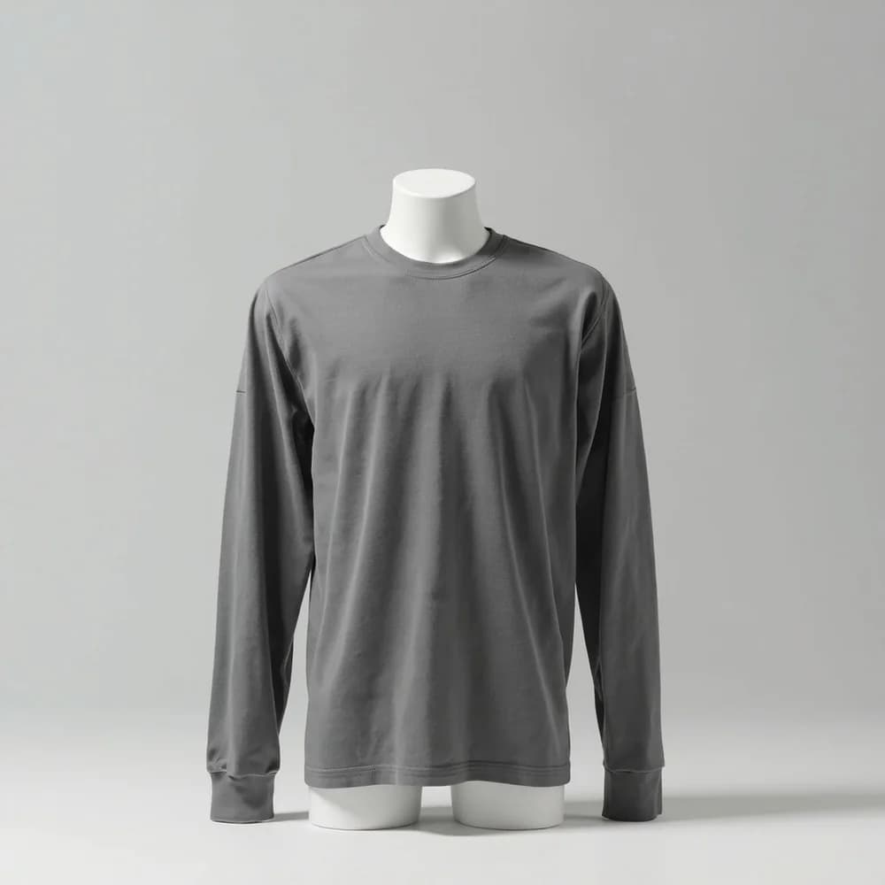 Long Sleeve T-Shirt - Round Neck · Women's · Cotton — Charcoal