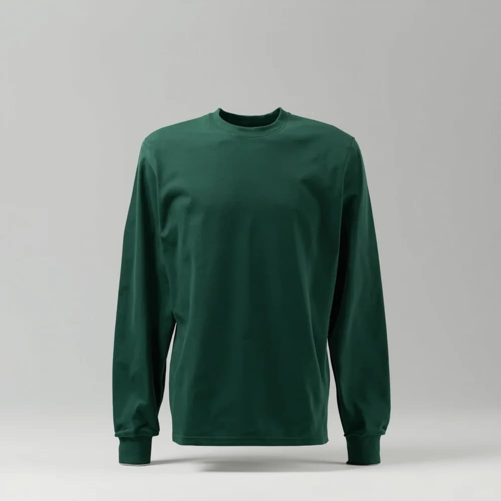 Long Sleeve T-Shirt - Round Neck · Women's · Cotton — Forest Green