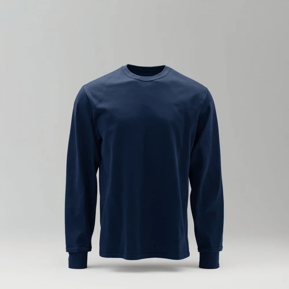 Long Sleeve T-Shirt - Round Neck · Women's · Cotton — Navy