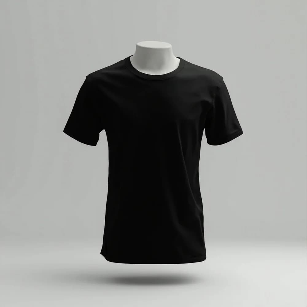 Performance Round Neck T-Shirt · Unisex · Polyester — Black