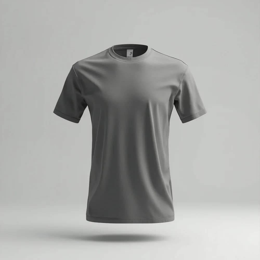 Performance Round Neck T-Shirt · Unisex · Polyester — Charcoal