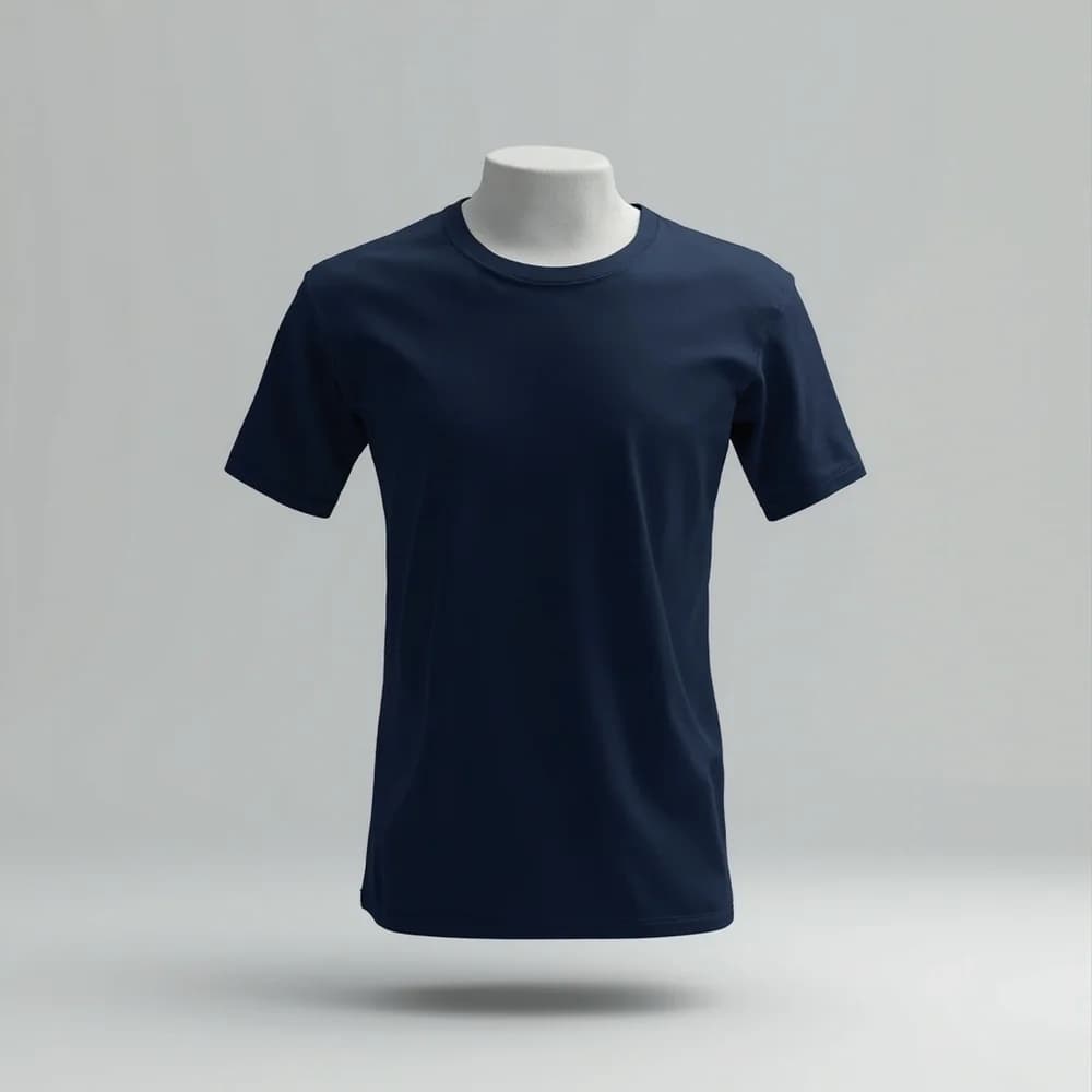 Performance Round Neck T-Shirt · Unisex · Polyester — Navy