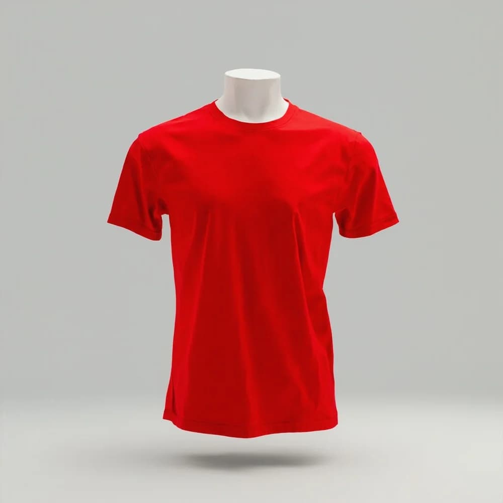 Performance Round Neck T-Shirt · Unisex · Polyester — Red