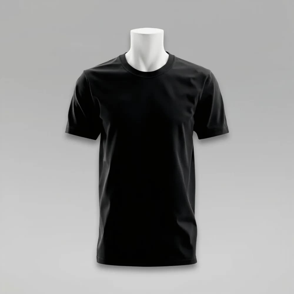 T-Shirt (Round Neck) - Short Sleeve · Men's · Polyester — Black