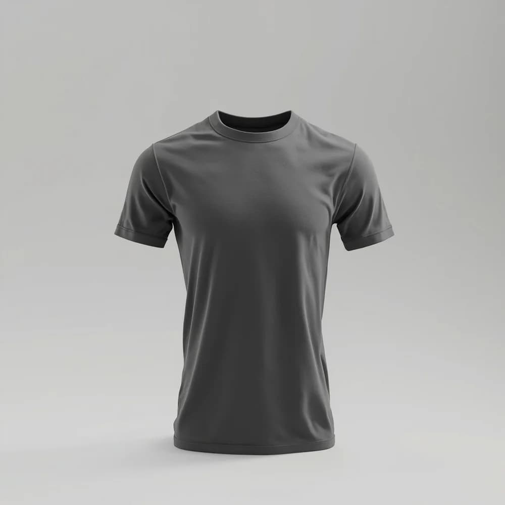 T-Shirt (Round Neck) - Short Sleeve · Men's · Polyester — Charcoal