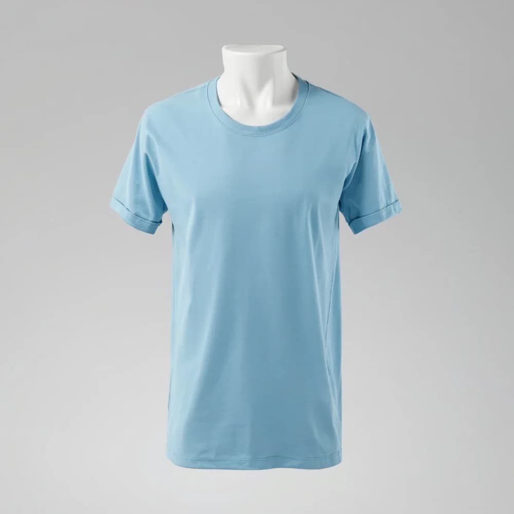 T-Shirt (Round Neck) - Short Sleeve · Men's · Polyester — Light Blue