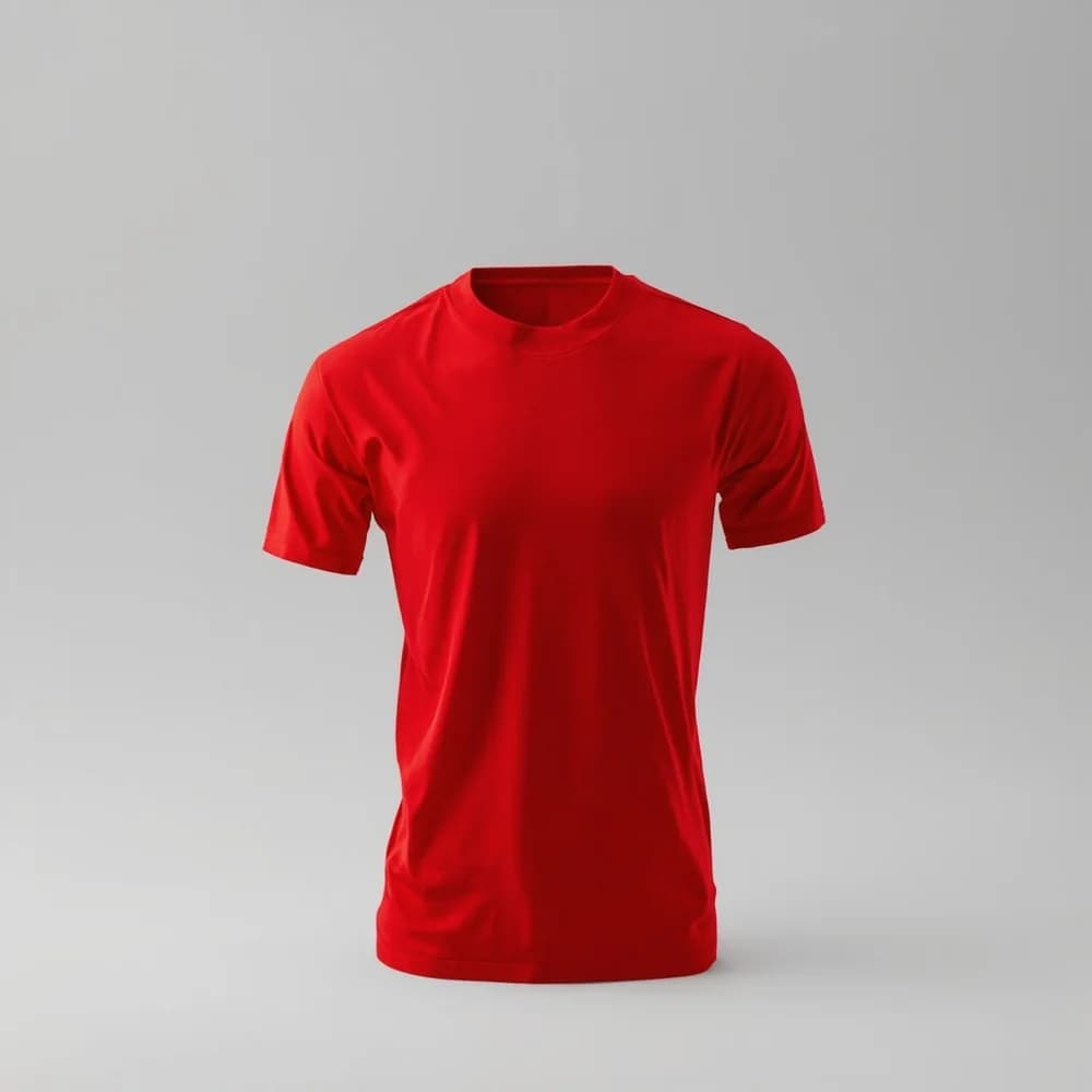 T-Shirt (Round Neck) - Short Sleeve · Men's · Polyester — Red