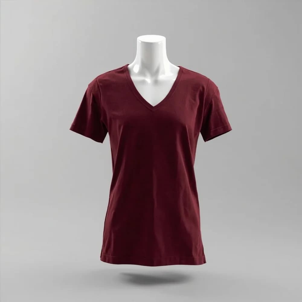 Performance V-Neck T-Shirt · Women's · Polyester — Maroon